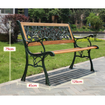 益勝 公園椅長(zhǎng)椅戶外園林休閑椅鑄鐵防腐木戶外座椅廣場(chǎng)長(zhǎng)條椅靠背排椅