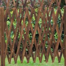 嵩景 防腐咖啡色木隔斷柵欄圍欄爬藤架拉網(wǎng)庭院木籬笆伸縮圍欄裝飾