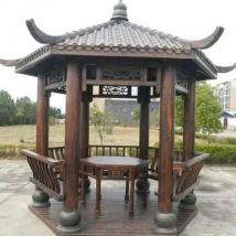 桐鑫 六角涼亭休閑庭院景觀園林仿古實(shí)木防腐木碳化